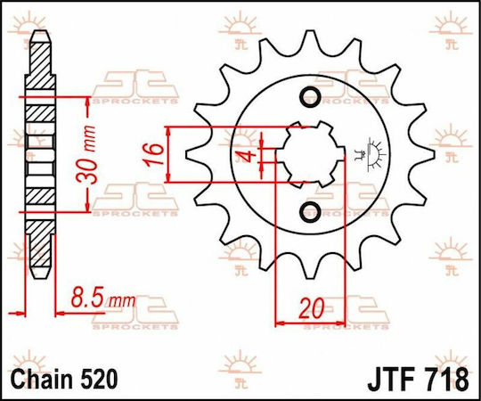 JT Sprockets Γρανάζι Μπροστά για Husqvarna WR 125 / WR