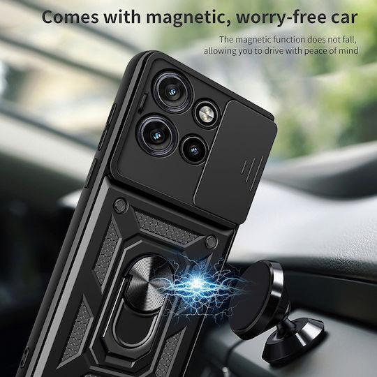 Techsuit Camshield Back Cover Plastic / Silicone Black (Motorola Edge 50 Neo / Edge 60 Neo)