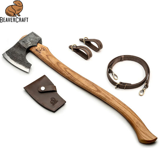 Beaver Craft AX4 Topor Distrugere Lungime 64cm cu mâner din Lemn