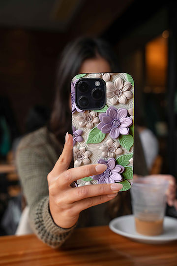 Husă Sonique 3D Flower Series pentru Samsung Galaxy A54 5G Violet