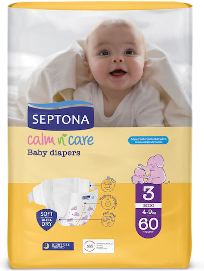 Septona Tape Diapers Calm n' Care No. 3 for 4-9 kgkg 60pcs