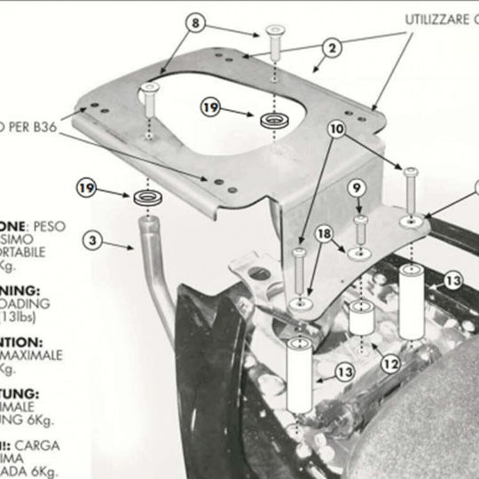 Σχάρα Kappa Kr364 Monokey Yamaha T-max 500 2008-2011