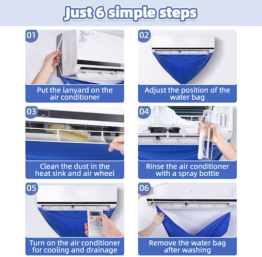 Reusable cleaning cover set for indoor air conditioning unit with brush - cloth and gloves Indoor Unit Cleaning Cover Air Conditioner