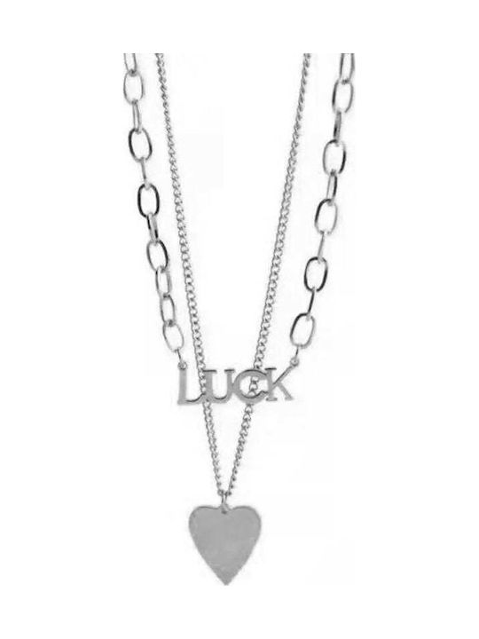 Double Necklace Made of Gold Plated Steel Double Necklace Made of Gold Plated Steel