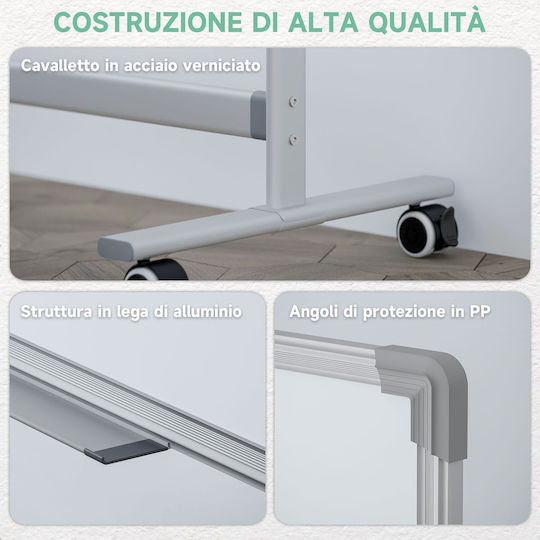 HomCom Magnetic Tablă marker Tablă de seminar cu un trepied 127x50cm