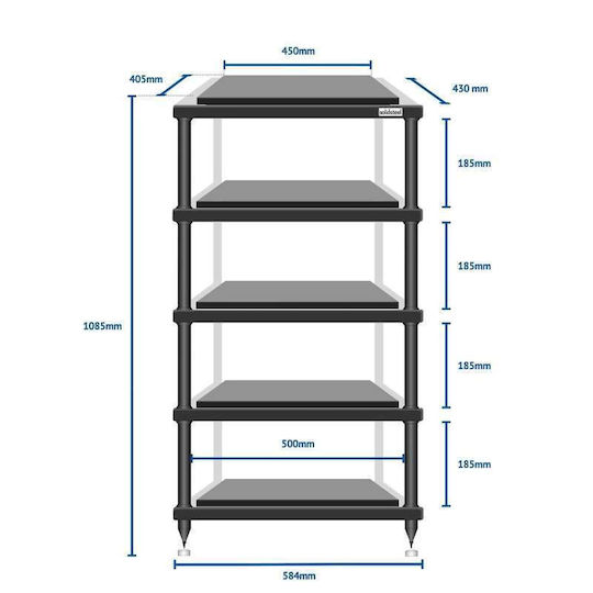Solidsteel Advanced Hi-fi Rack S5-5 30th Anniversary Edition Silver Black
