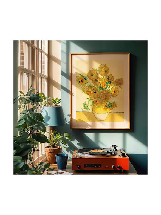 Poster Van Gogh Sunflowers Art116 21cm X 30cm Λευκό Κάδρο Pvc