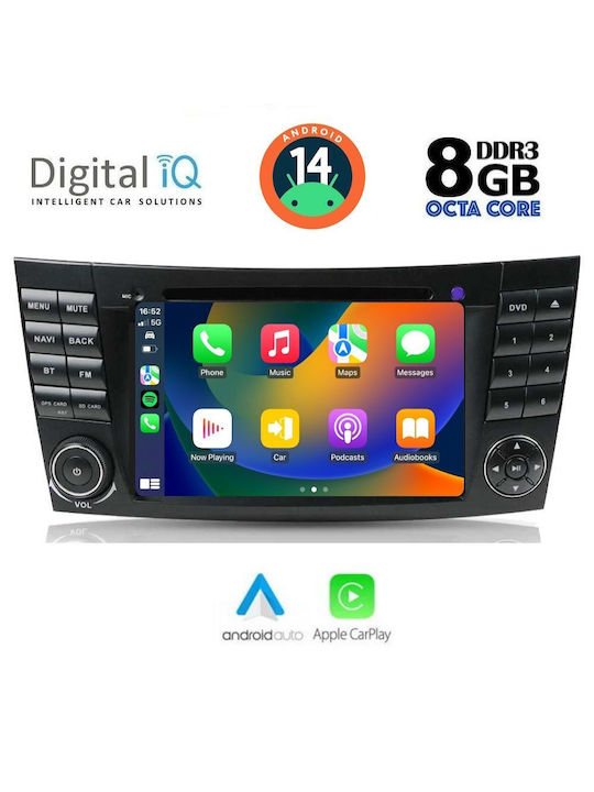 Digital IQ Car Audio System for Mercedes-Benz E Class / CLS Class 2003-2009 (Bluetooth/USB/AUX/WiFi/GPS/Apple-Carplay/Android-Auto) with Touch Screen 7"