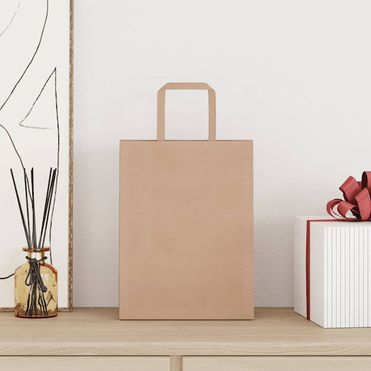 vidaXL Χάρτινη Τσάντα για Δώρο Καφέ 21x28x11εκ. 250τμχ