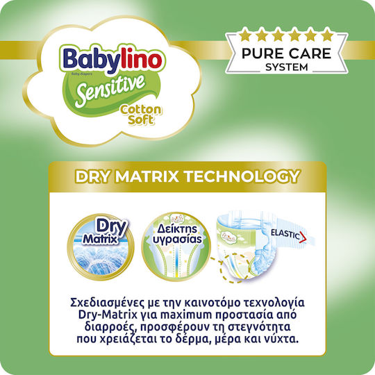 Babylino Tape Diapers Sensitive Cotton Soft Monthly Pack No. 5+ for 12-17kg 168pcs
