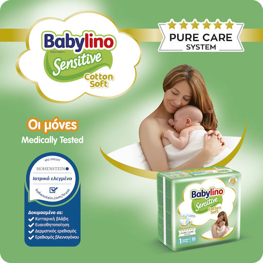 Babylino Tape Diapers Sensitive Cotton Soft Monthly Pack No. 5 for 11-16kg 176pcs