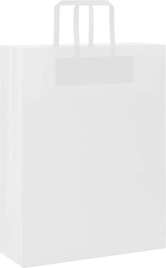 vidaXL Χάρτινη Τσάντα για Δώρο Λευκή 32x42x12εκ. 250τμχ