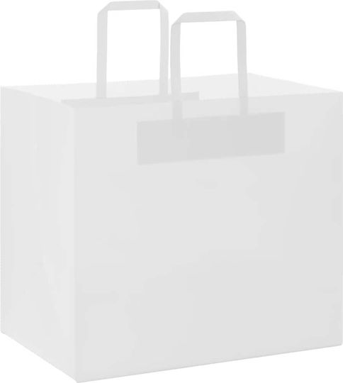 vidaXL Χάρτινη Τσάντα για Δώρο Λευκή 32x28x22εκ. 50τμχ