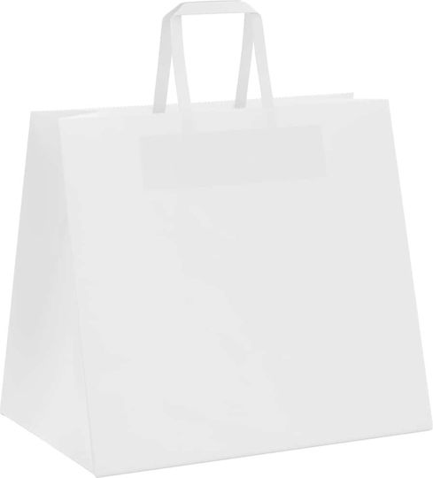 vidaXL Χάρτινη Τσάντα για Δώρο Λευκή 32x28x22εκ. 50τμχ