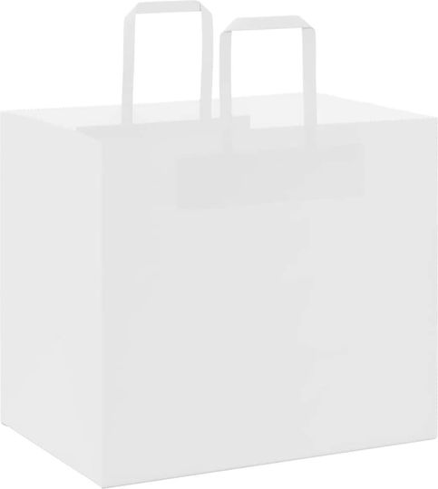 vidaXL Χάρτινη Τσάντα για Δώρο Λευκή 32x28x22εκ. 50τμχ