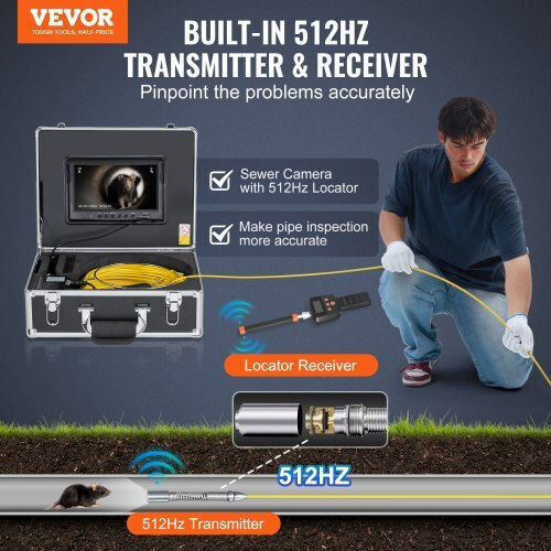 Vevor Camera Endoscopică cu Cablu 50m