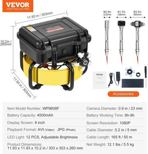 Vevor Ендоскопска камера с кабел 50м
