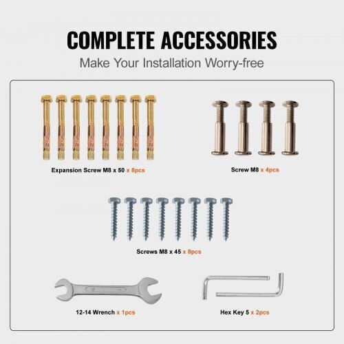 Balustradă Reglabilă din Fier Vevor 3ft pentru 3 Trepte Exterioare 3fthwtyfsblack001v0