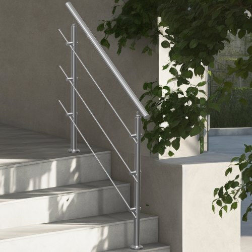 Vevor Handrails 47.2" Outdoor Steps 3 Rods Porch Deck Bxgslzfs120ccrs3ev0