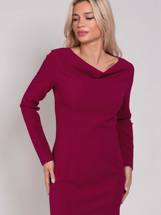 BelleFille Midi Dress Draped Bordeaux