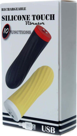 Rechargeable Silicone Touch Vibrator Usb 10 Functions Black