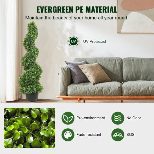 Arbore Artificial de Exterior Buxus (Box comun) Green 91.44cm 2buc Vevor