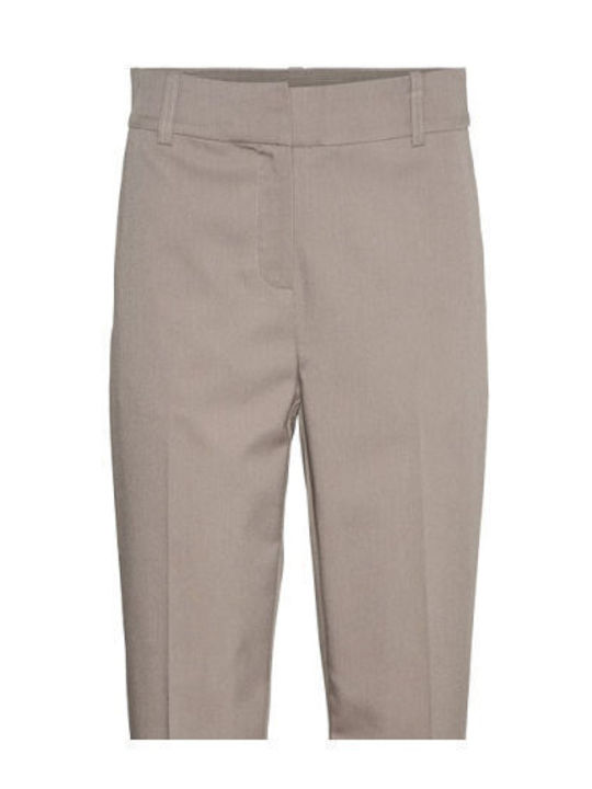 Vero Moda Women's Fabric Trousers in Tapered Line Beige