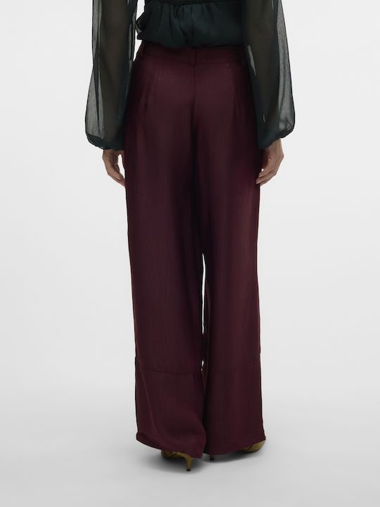 Vero Moda Women's Fabric Trousers Bordeaux