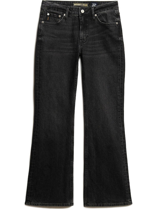 Γυναικείο Jean Παντελόνι Mid Rise σε Bootcut Εφαρμογή Wood Ridge Black