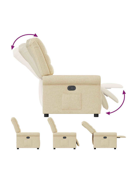 Relax Armchair with Footstool Cream 73x91.5x102.5cm