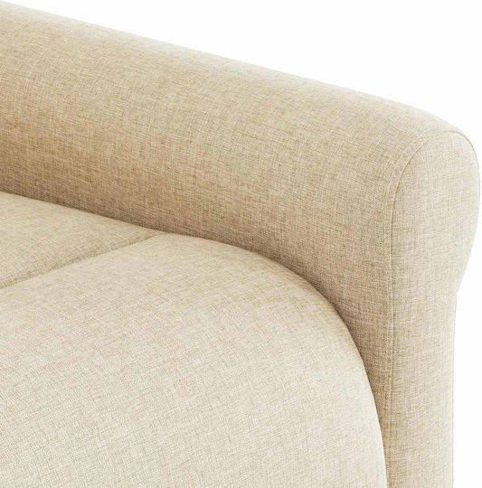Relaxsessel mit Fußhocker Cream 73x91.5x102.5cm