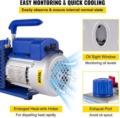 Vevor Electric Vacuum Pump 1.8 CFM 1-4 HP ZKB ZJ 1V2