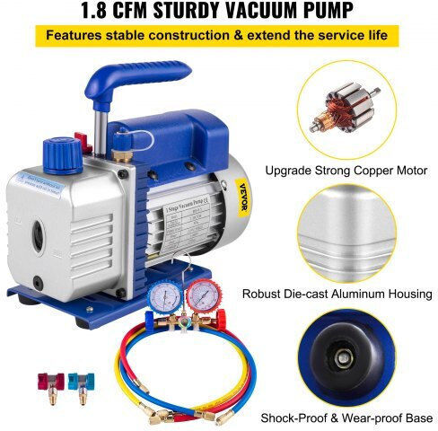 Vevor Electric Vacuum Pump 1.8 CFM 1-4 HP ZKB ZJ 1V2