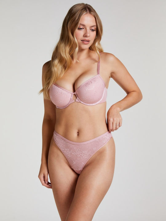 Hunkemöller Women's String with Lace Pale Mauve