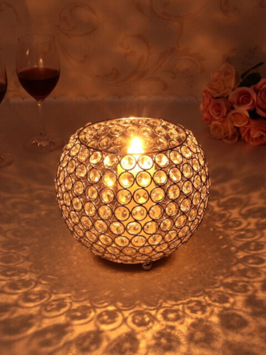 Candle Holder Metal in Gold Color 9cm 1pcs