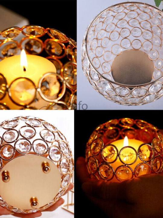 Candle Holder Metal in Gold Color 9cm 1pcs