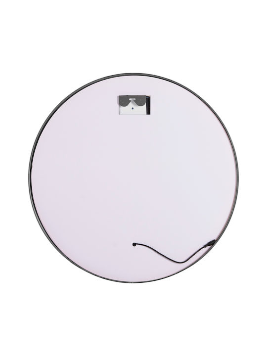 HomeMarkt Rounder Wandspiegel mit Silber Metallisch Rahmen & LED Beleuchtung Durchmesser 80cm 1Stück