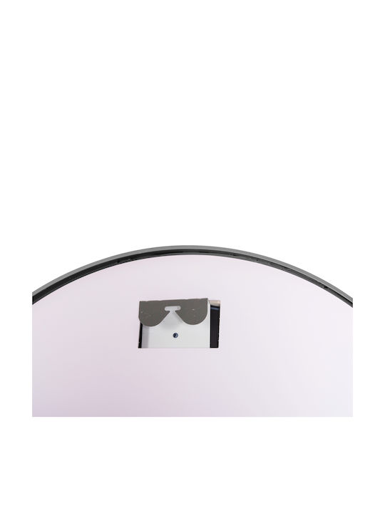 HomeMarkt Rounder Wandspiegel mit Silber Metallisch Rahmen & LED Beleuchtung Durchmesser 80cm 1Stück