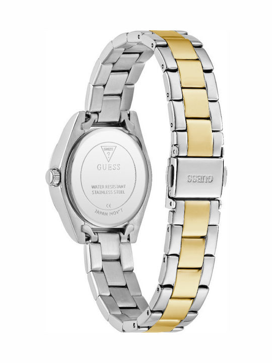 Guess Γυναικείο Ρολόι 30mm Χρονογράφος Μπαταρίας με Ασημί Μεταλλικό Μπρασελέ