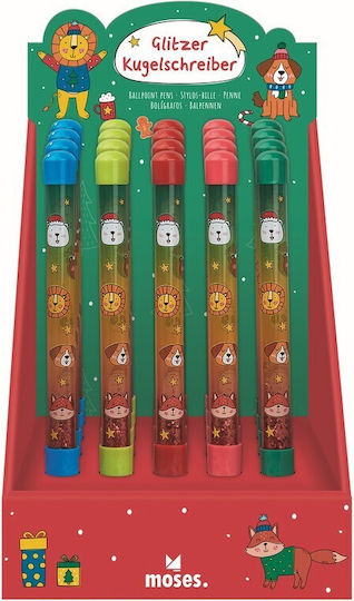 Χριστουγεννιατικο Στυλο Γκλιτερ Ζωακια Moses Glitter Pen 19.5cm Διαφορα Χρωματα M16713