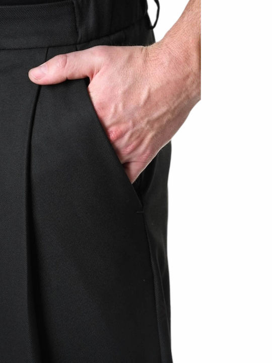 Pantaloni Chino Elastic cu Croială Normală Black