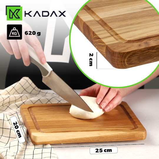 Kadax Rectangular Wooden Chopping Board Brown 25x20cm