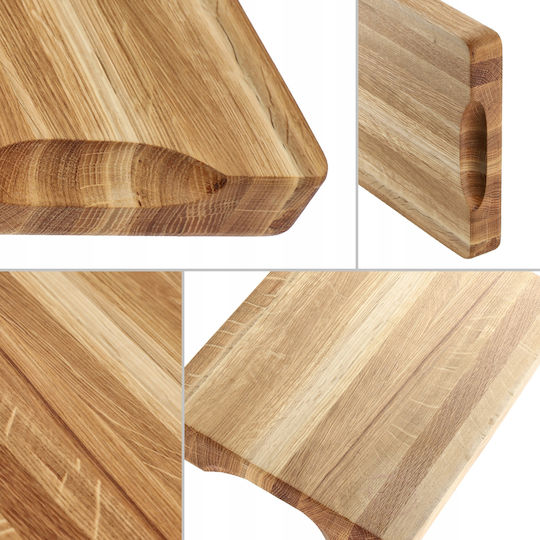 Kadax Επιφάνεια Κοπής για Ψωμί Ξύλινη Καφέ 45x30cm
