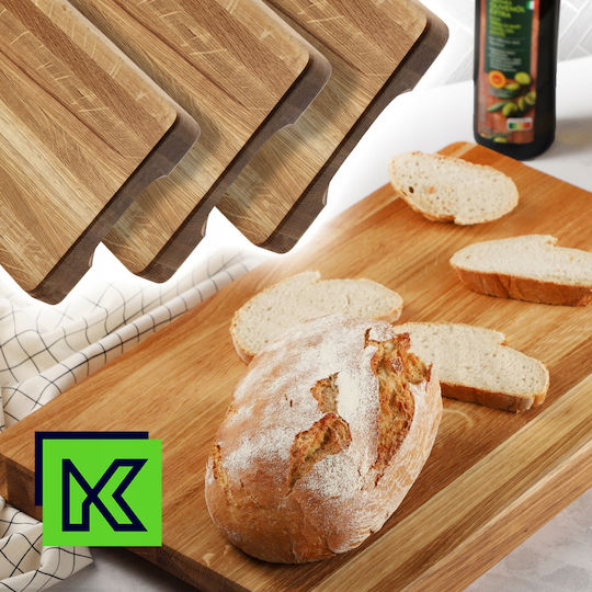Kadax Επιφάνεια Κοπής για Ψωμί Ξύλινη Καφέ 40x25cm