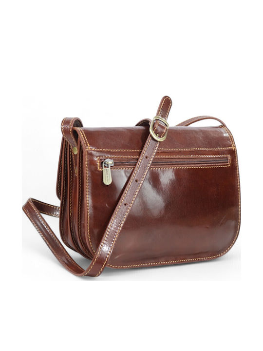 Passaggio Leather De piele Geantă de damă Crossbody Maro 5940-KR