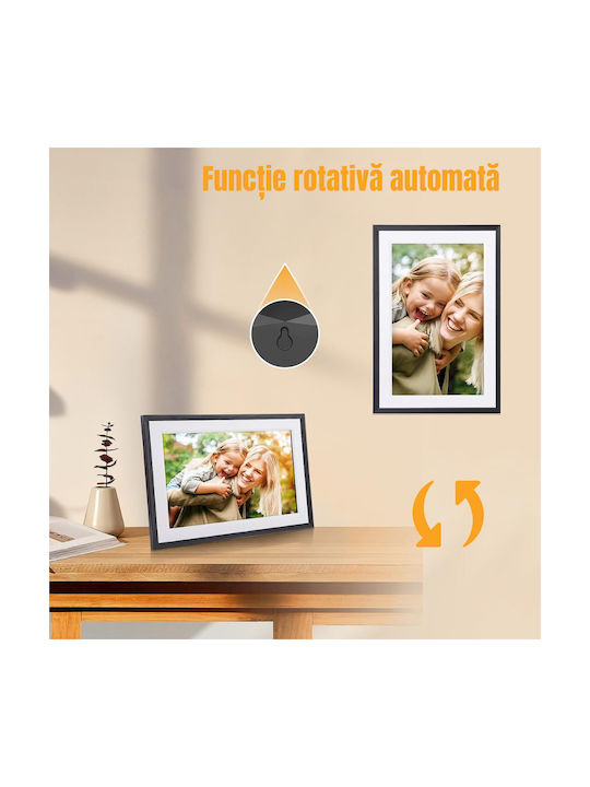 Digitaler Bilderrahmen mit Touchscreen 10.1" Auflösung 1280x800 mit WiFi Schwarz 3874784154702