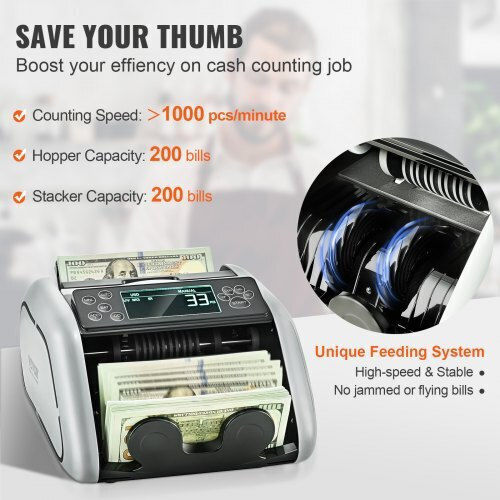 Vevor Money Counter with Speed 1000 Banknotes per Minute DCJH1UVMGIRDDFUJ5V2