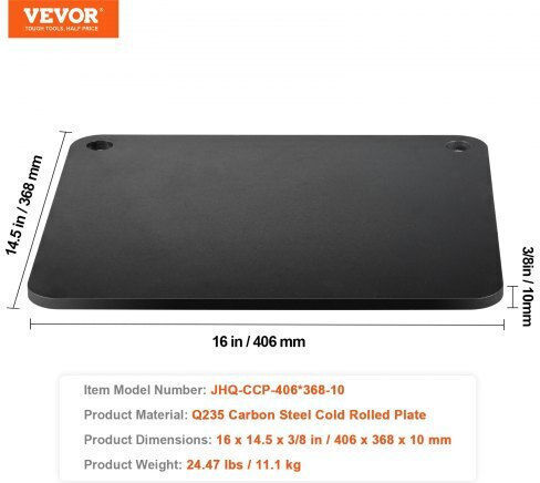 Vevor Πλάκα Ψησίματος Πίτσας με Λεία Επιφάνεια 40.64x36.83x3εκ.