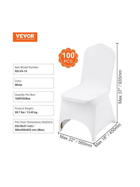 Vevor Elastische Abdeckung für Stuhl White 100Stück 100PCSGXBSYT00001V0