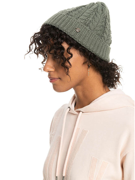 Beloved Sunset Beanie Γυναικείος Σκούφος Πλεκτός σε Χακί χρώμα